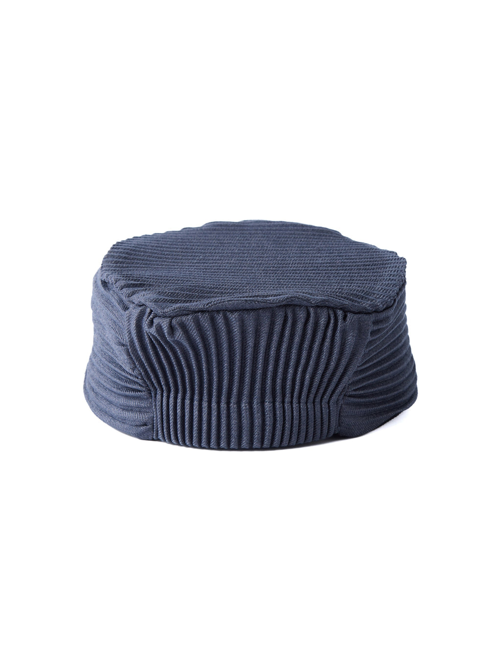 6CRAYON Denim Blue Pleated Flat Top Stretch Baseball Cap