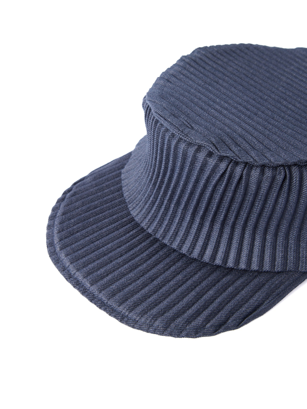 6CRAYON Denim Blue Pleated Flat Top Stretch Baseball Cap