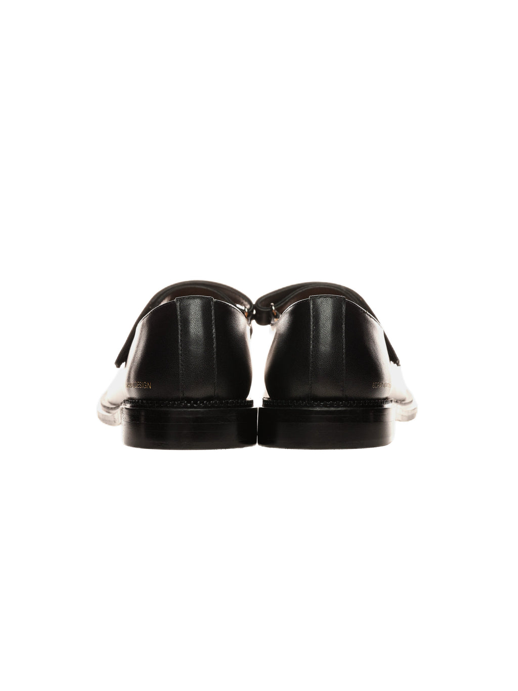 6CRAYON Unisex Black Full-Grain Leather Mary Janes