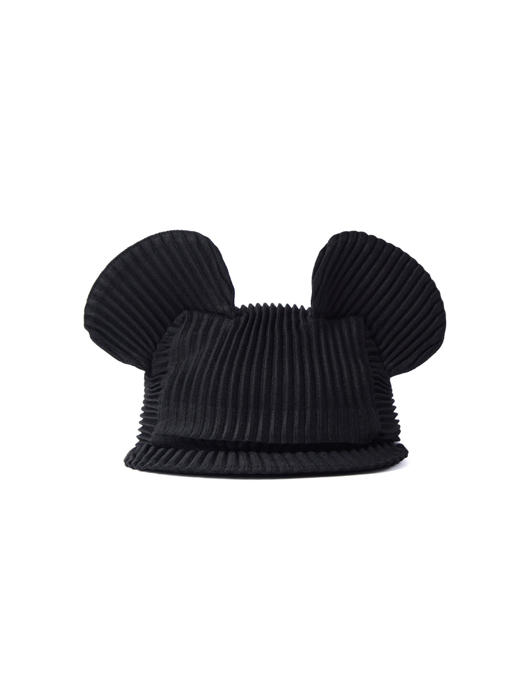 6CRAYON Black Pleated Flat Brim Mickey Cap