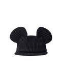 6CRAYON Black Pleated Flat Brim Mickey Cap