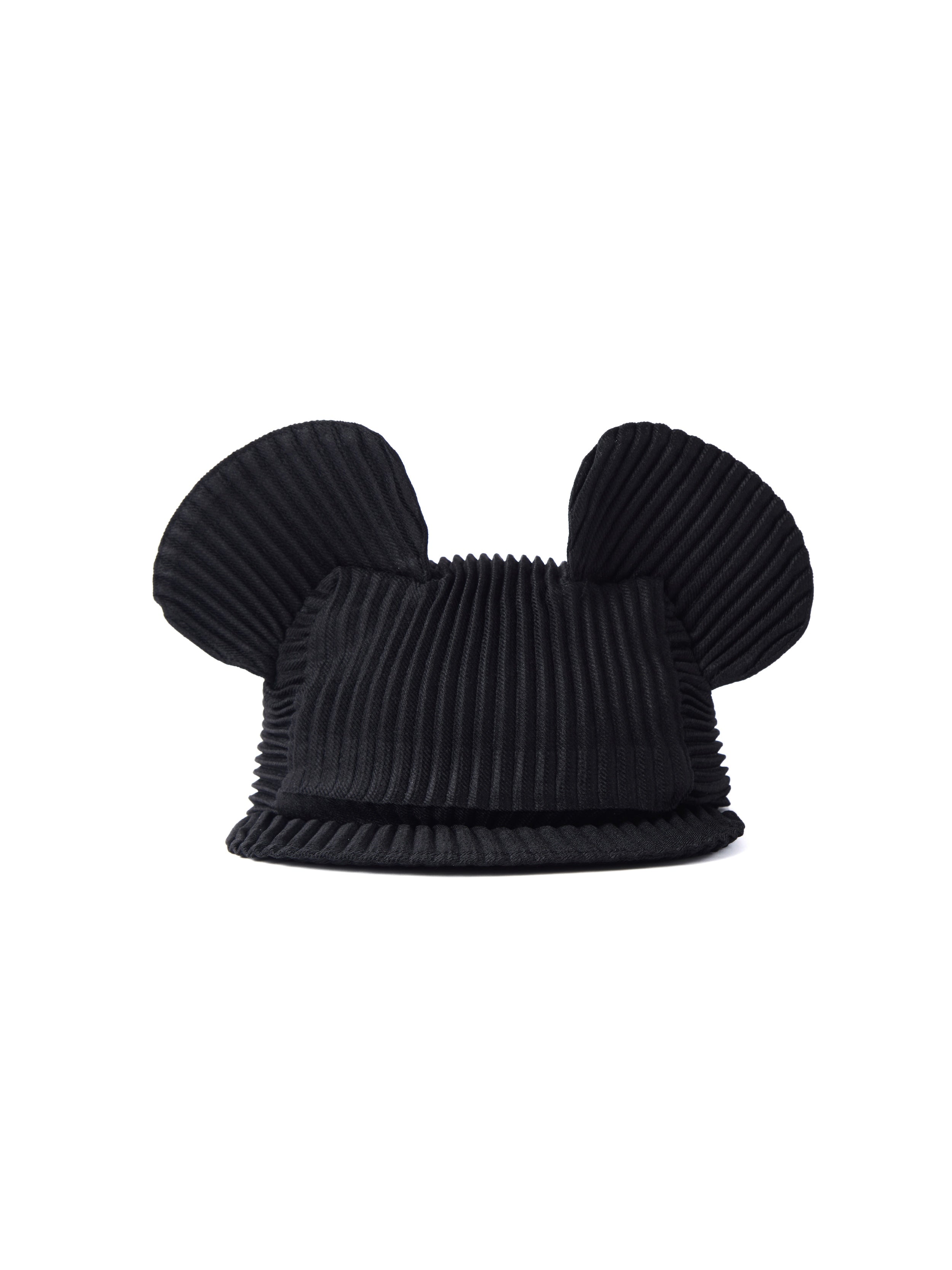 6CRAYON Black Pleated Flat Brim Mickey Cap