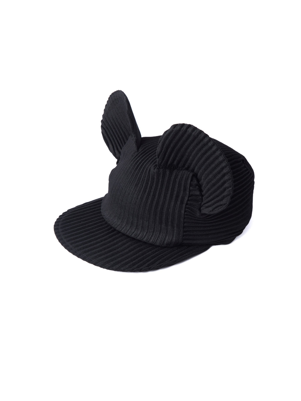 6CRAYON Black Pleated Flat Brim Mickey Cap