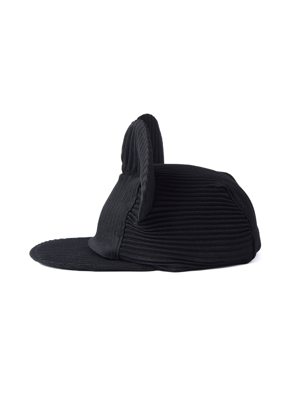 6CRAYON Black Pleated Flat Brim Mickey Cap