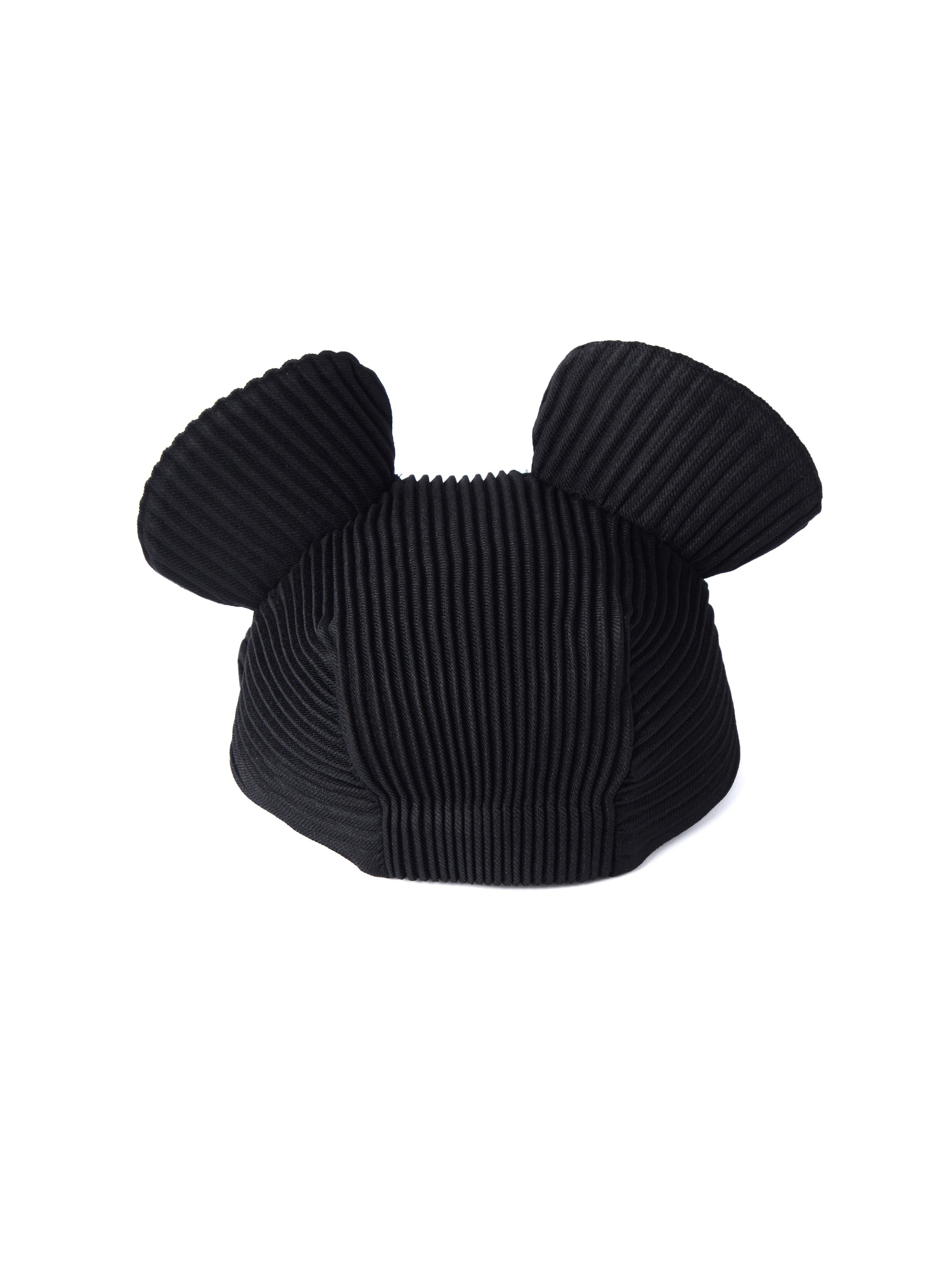 6CRAYON Black Pleated Flat Brim Mickey Cap