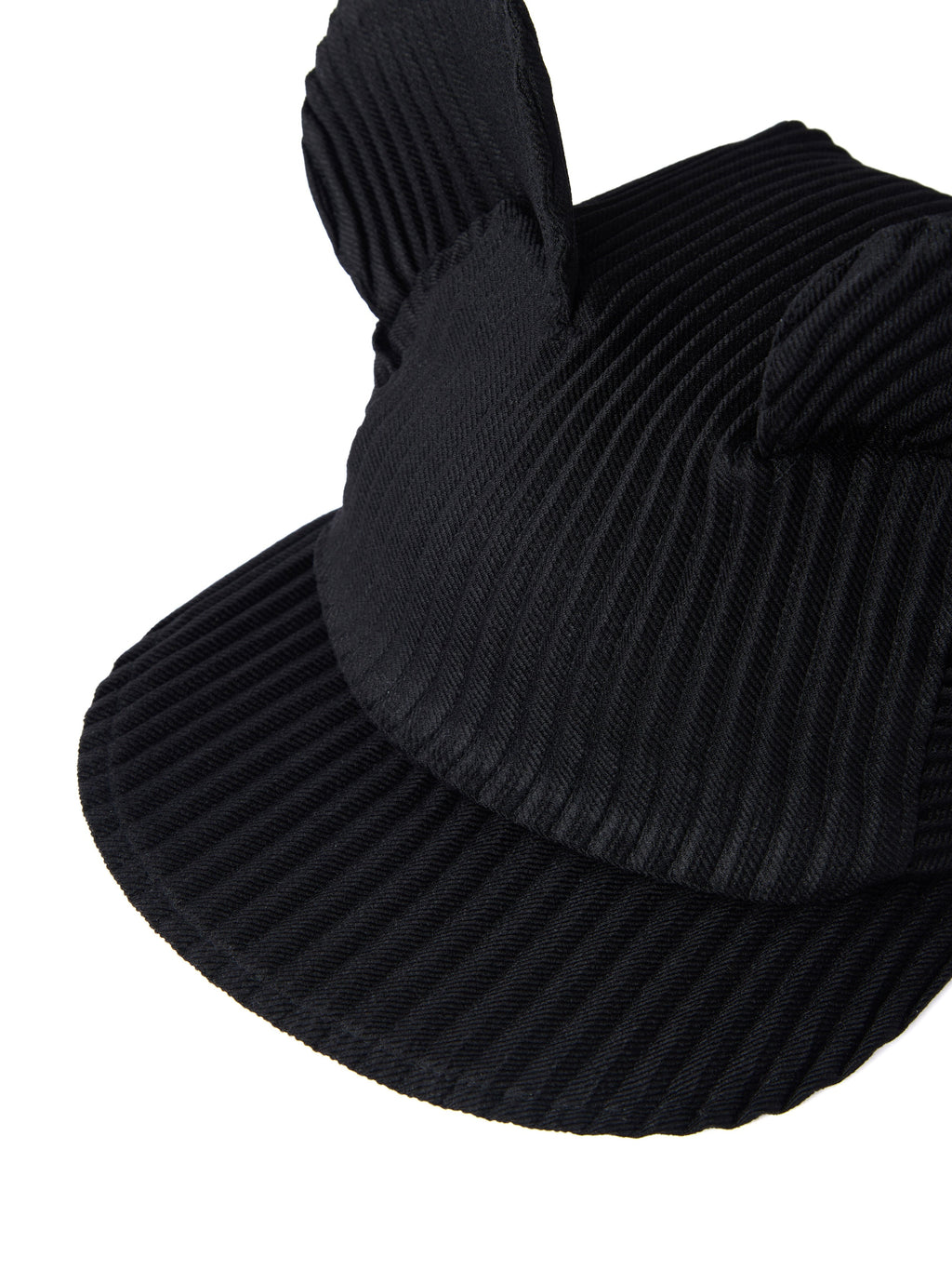 6CRAYON Black Pleated Flat Brim Mickey Cap