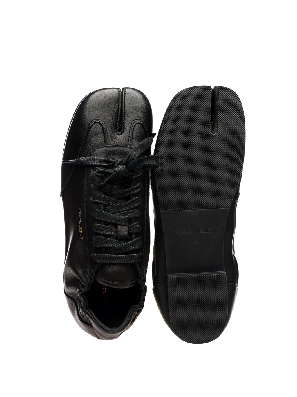 6CRAYON Thin-Sole TABI Sneakers in Waxed Top-Grain Soft Cowhide