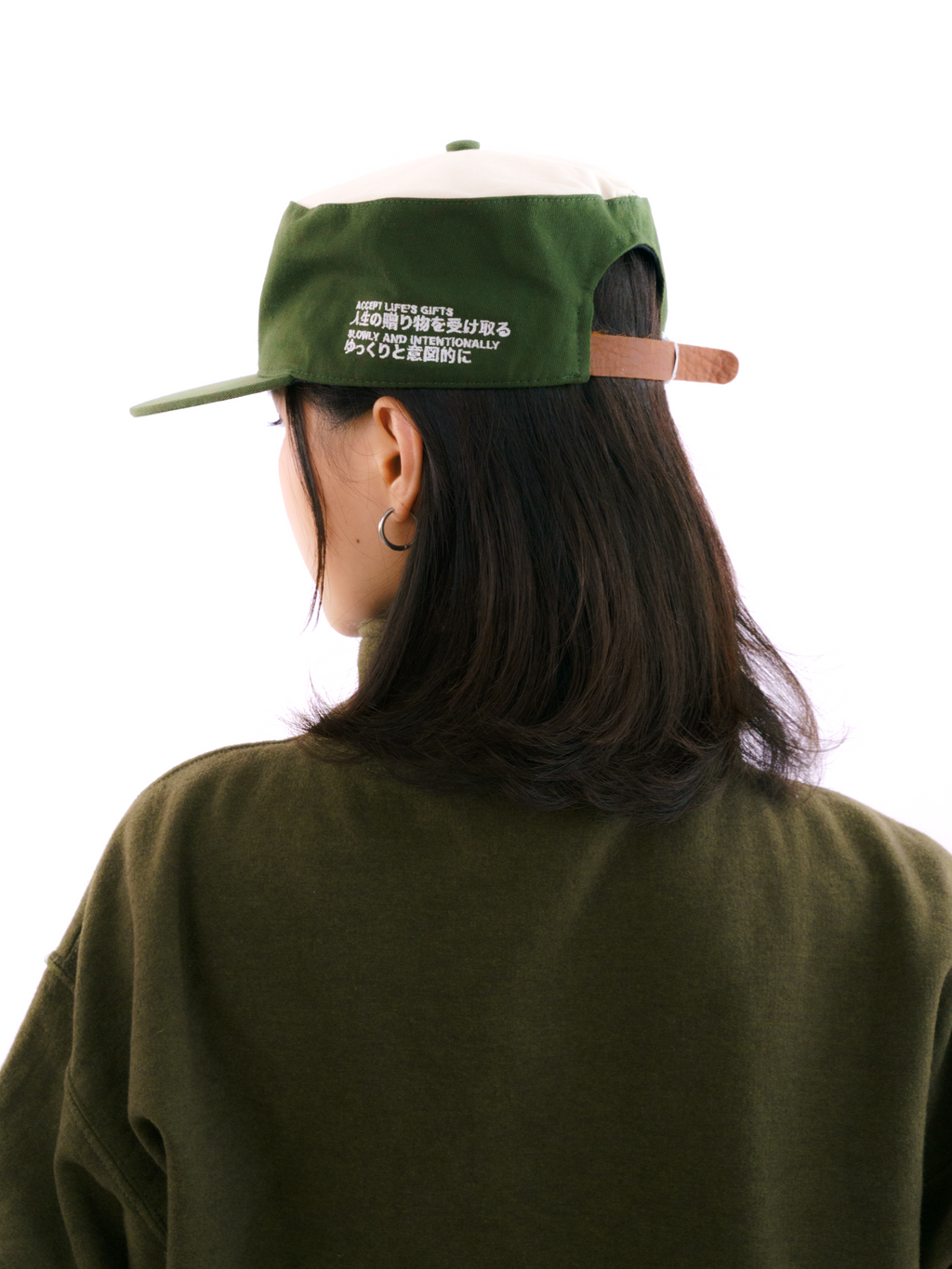 Goers Studio Signature Pillbox Cap in Moss & Beige