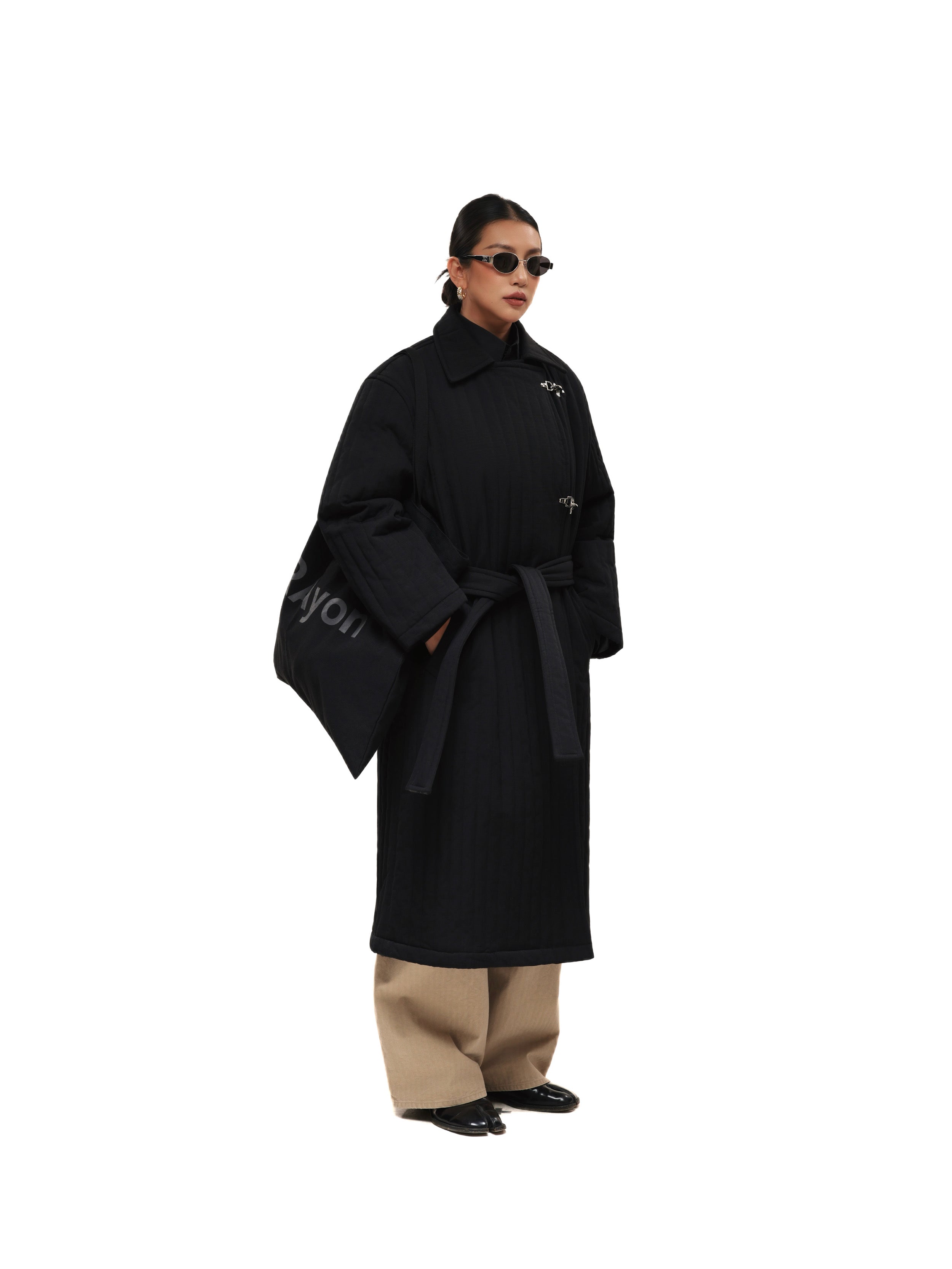 6CRAYON Quilted Knee-Length Lobster-Clasp Structured Overcoat