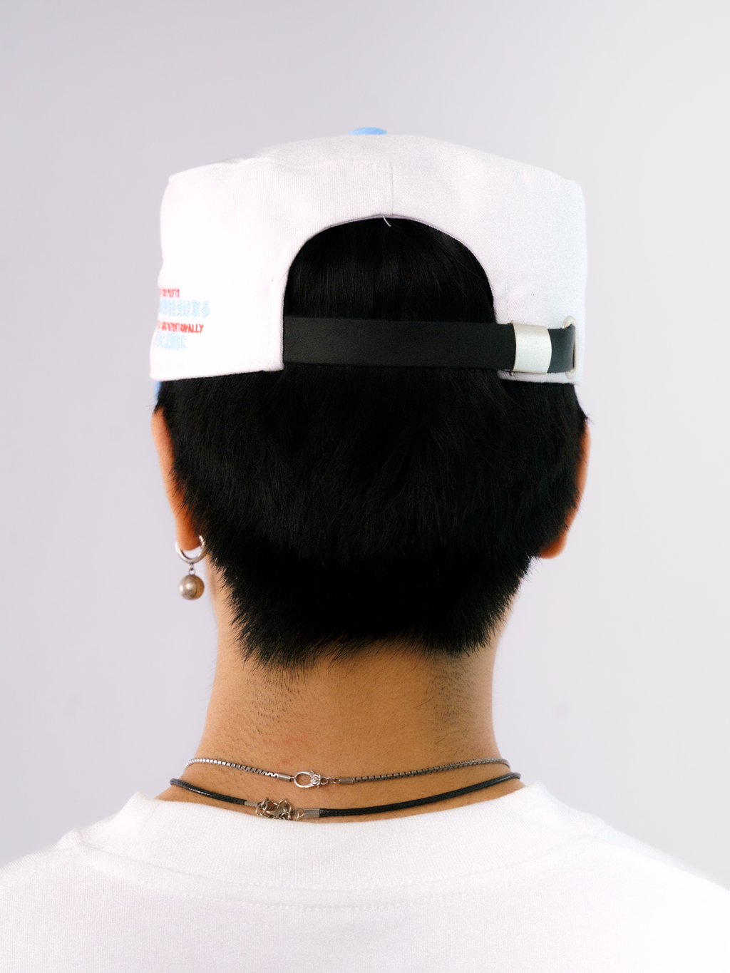 Goers Studio Signature Pillbox Cap in Blue & White