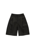 6CRAYON Elastic Waist Wide-Leg Shorts 2.0 – Double Pleated & Loose Fit with Coating