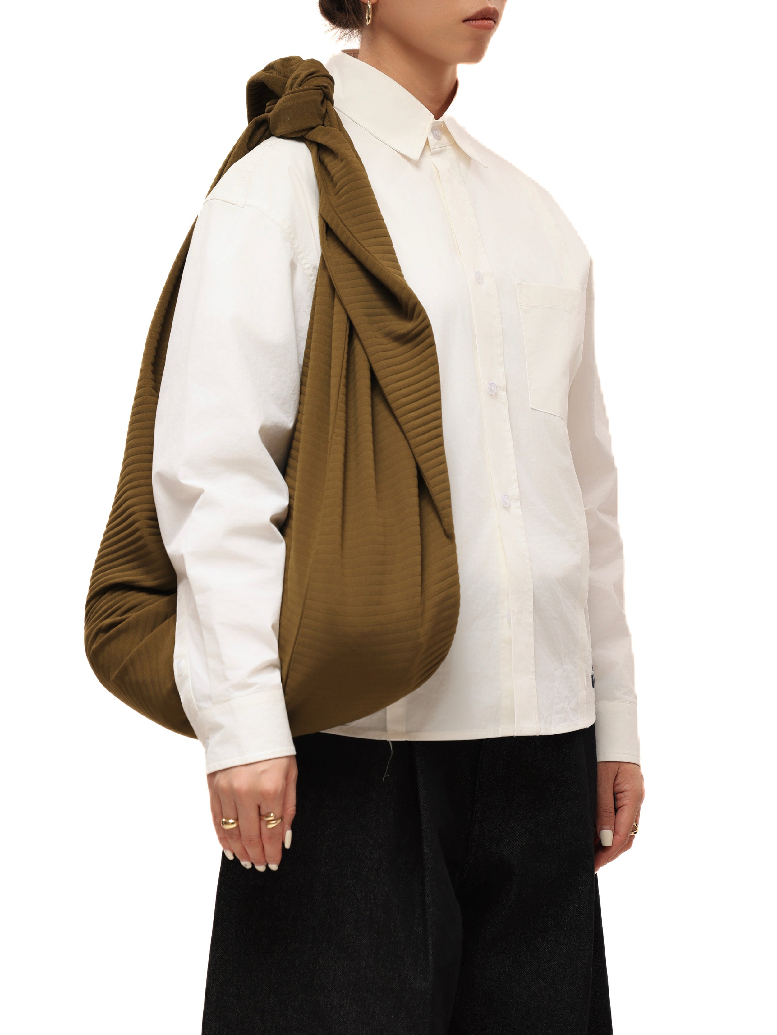 6CRAYON Pleated Adjustable Multi-Function Hobo Bag