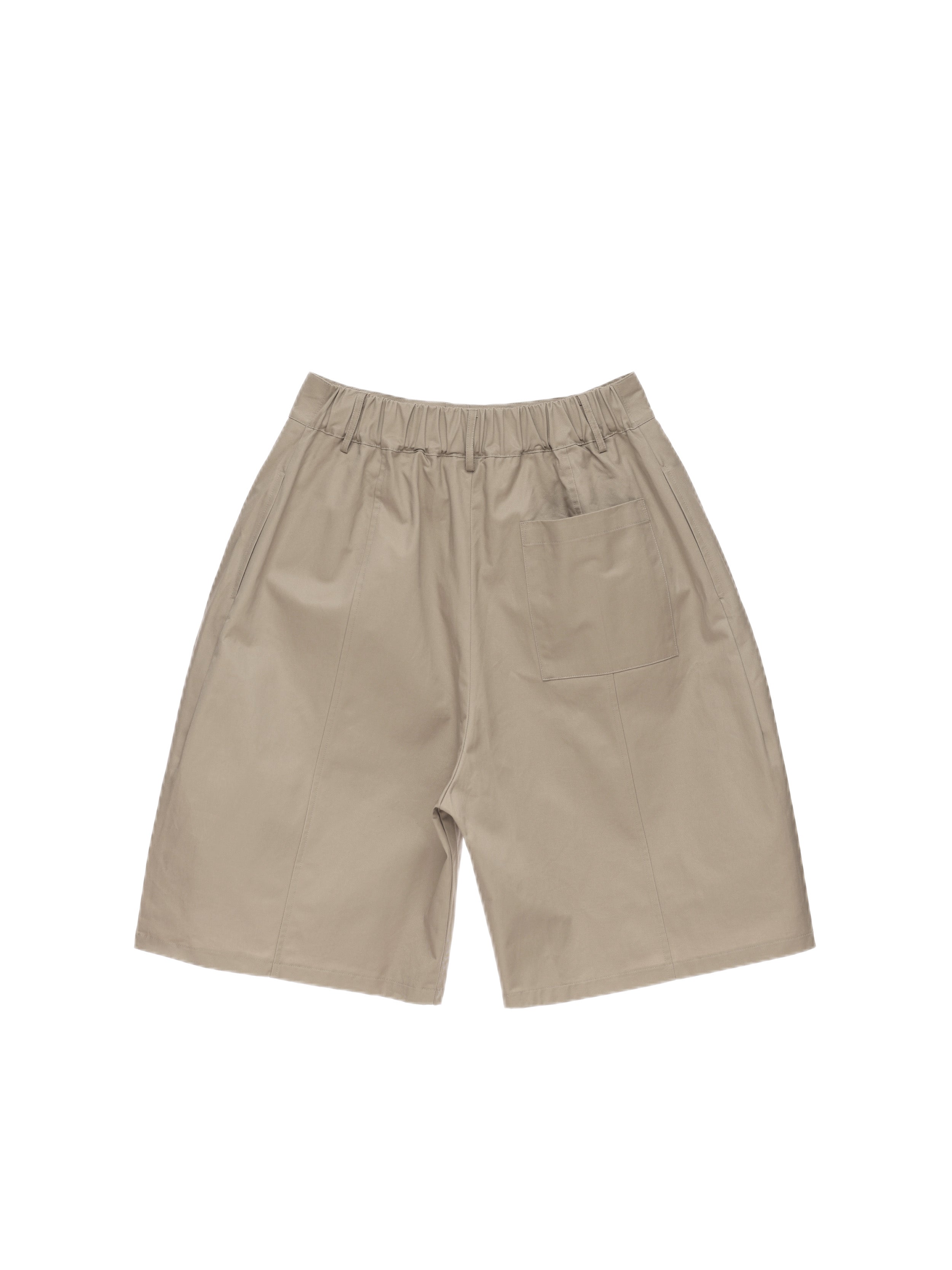 6CRAYON Elastic Waist Wide-Leg Shorts 2.0 – Double Pleated & Loose Fit with Coating