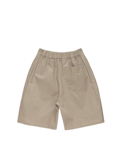 6CRAYON Elastic Waist Wide-Leg Shorts 2.0 – Double Pleated & Loose Fit with Coating