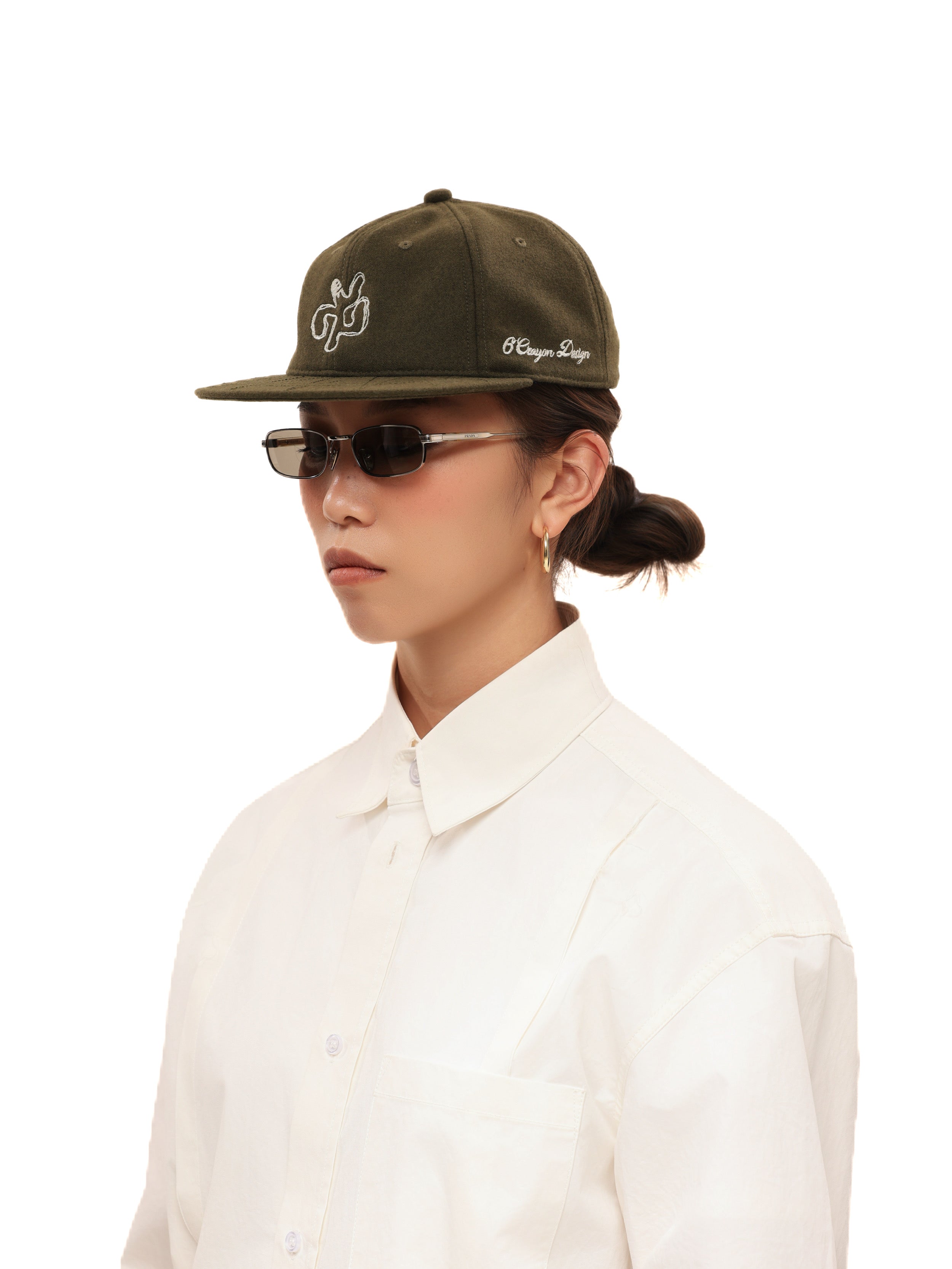 6CRAYON Autumn-Winter Classic Embroidered Wool Blend Six-Panel Baseball Cap