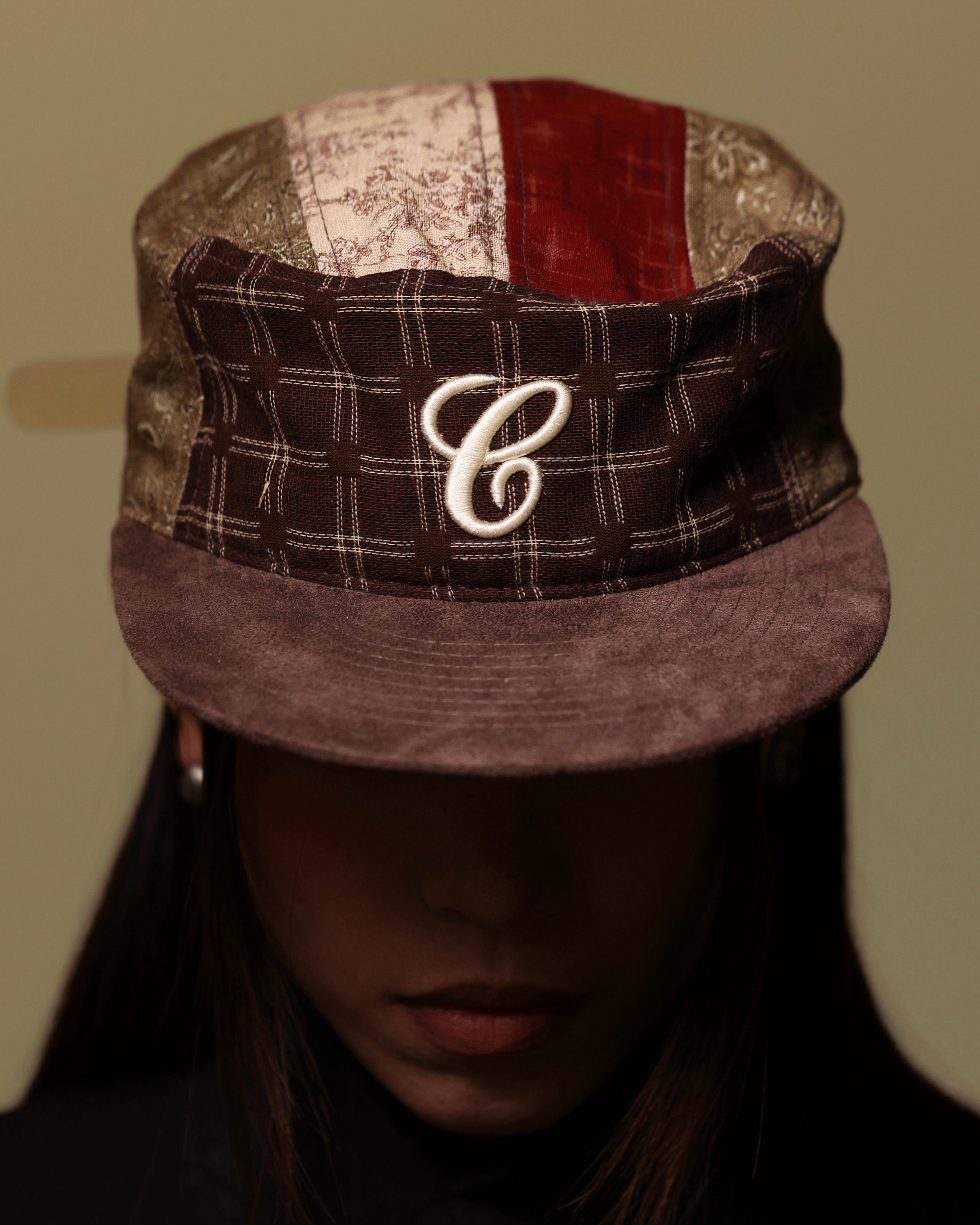 6CRAYON Vintage Patchwork Flat Top Baseball Cap
