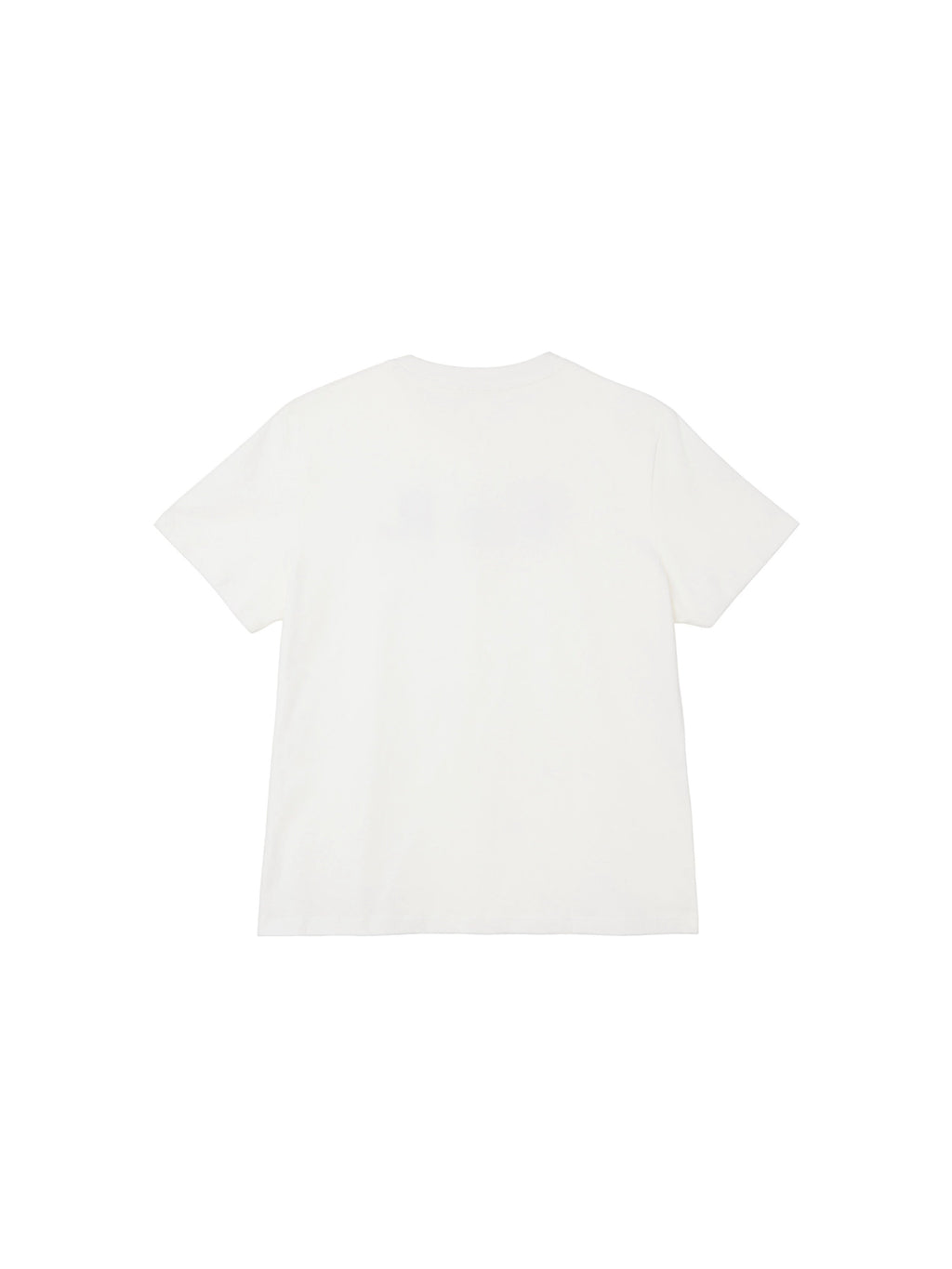 6CRAYON White Box Fit T-Shirt with Offset Spliced Neckline & Classic Flock Print