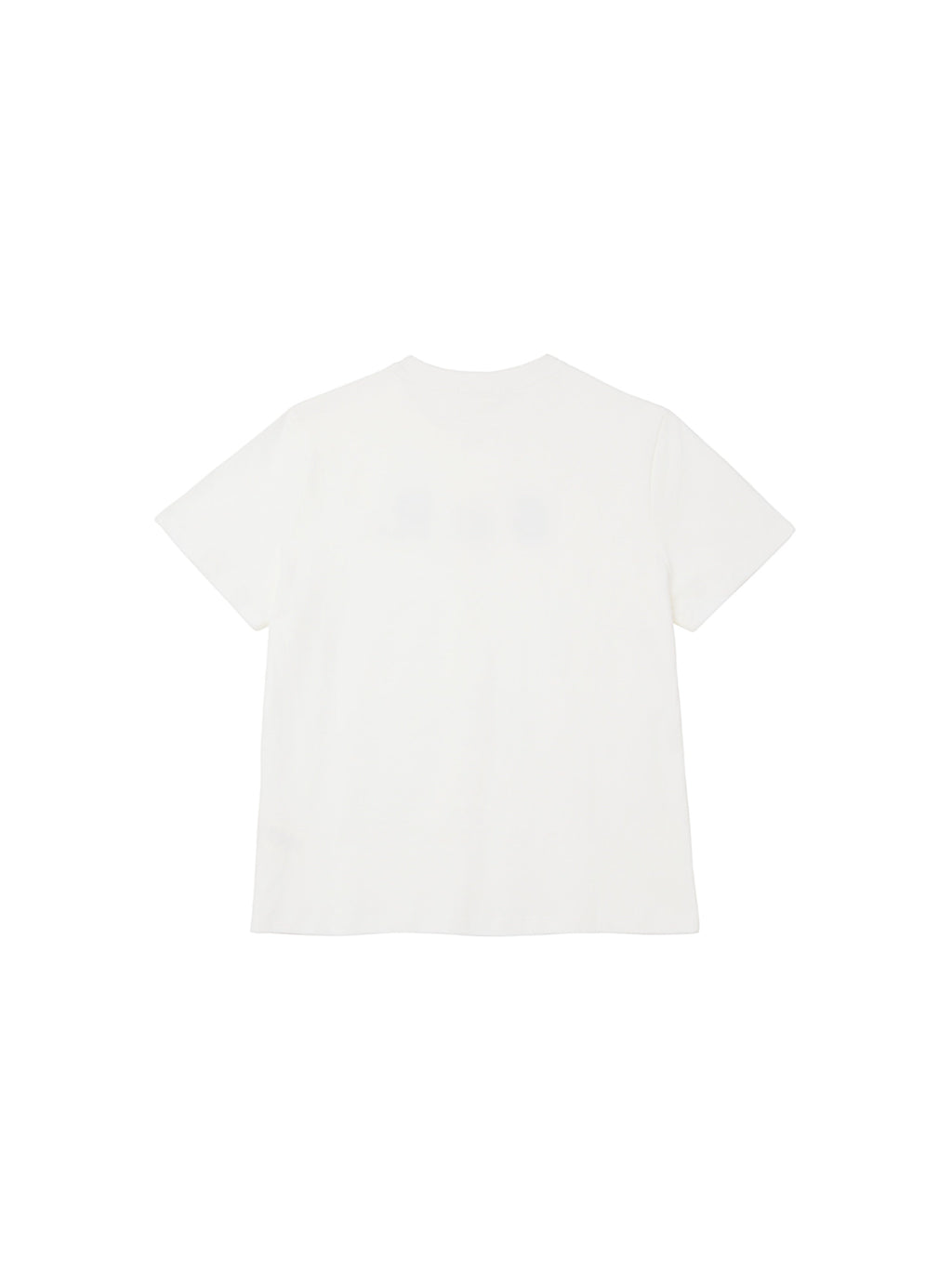 6CRAYON  White Box Fit T-Shirt with Offset Spliced Neckline & Classic Flock Print