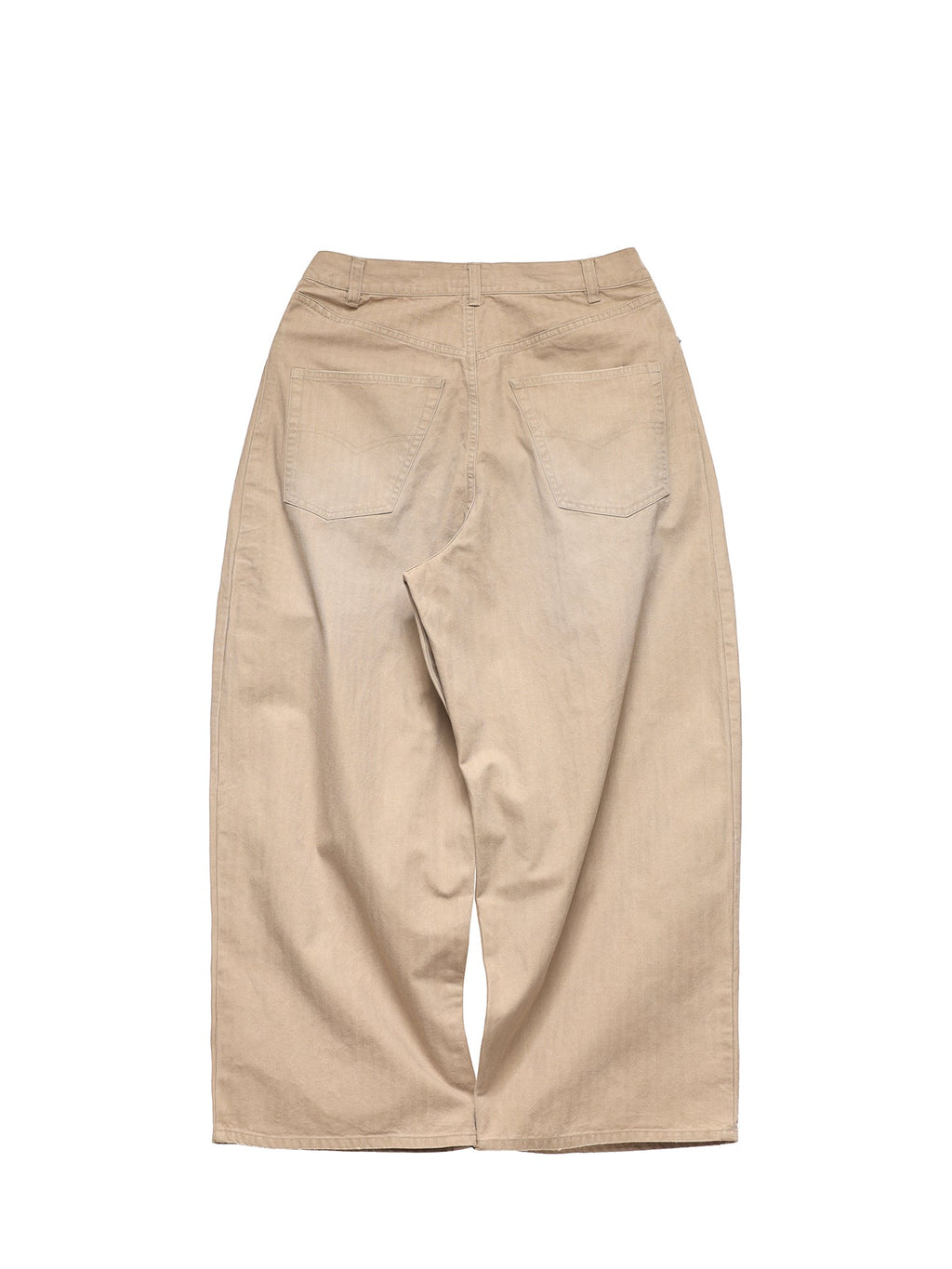 6CRAYON Khaki Classic Herringbone Washed Wide-Leg Trousers