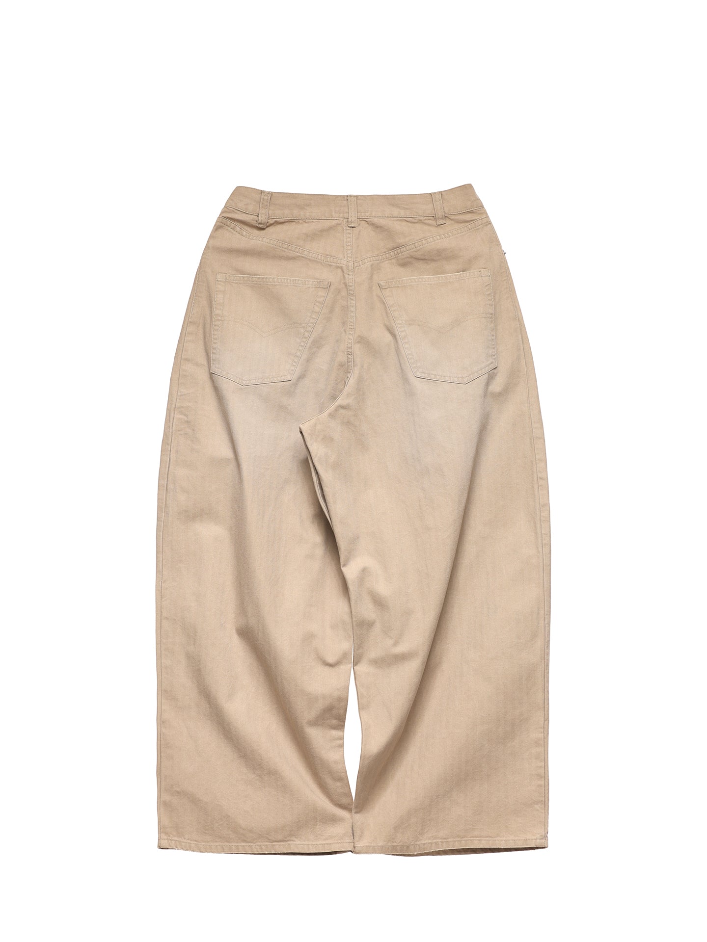 6CRAYON Khaki Classic Herringbone Washed Wide-Leg Trousers