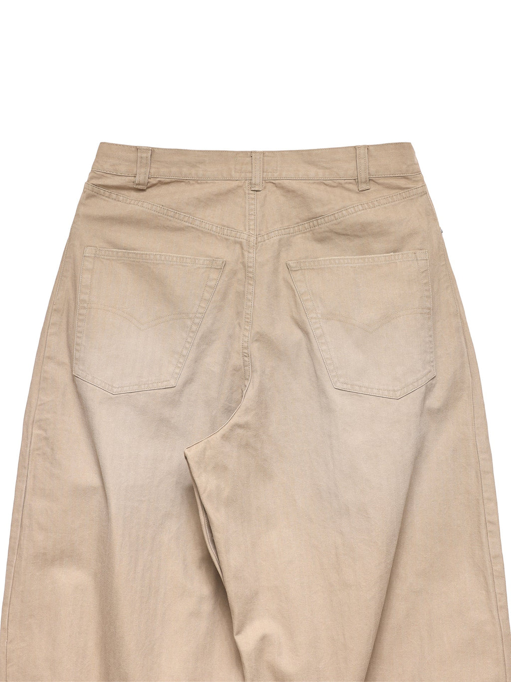 6CRAYON Khaki Classic Herringbone Washed Wide-Leg Trousers
