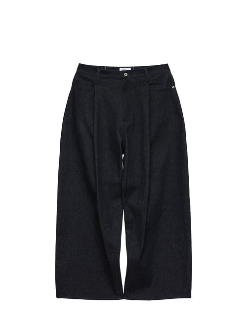 6CRAYON 11.3oz Indigo Blue Non-Fade Wide-Leg Baggy Denim Pants