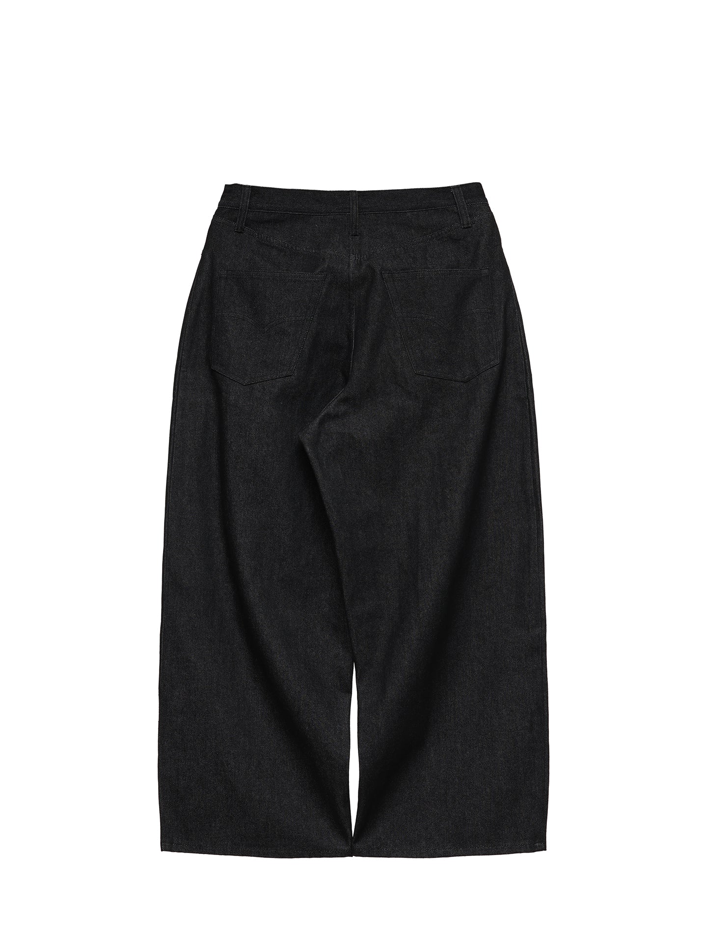 6CRAYON 11.3oz Black Non-Fade Wide-Leg Baggy Denim Pants
