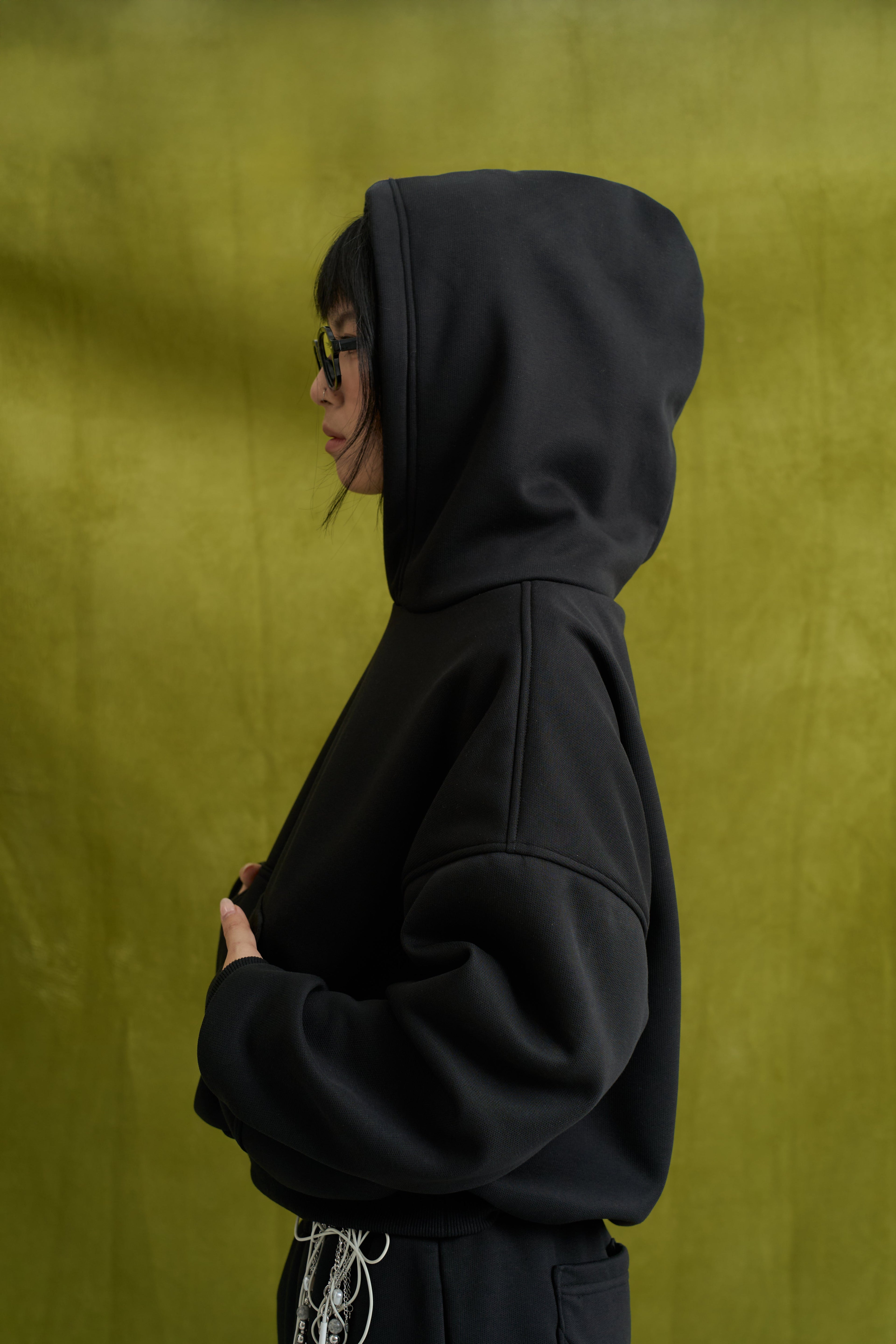 Goers Studio Capsule Boxy Hoodie in Black
