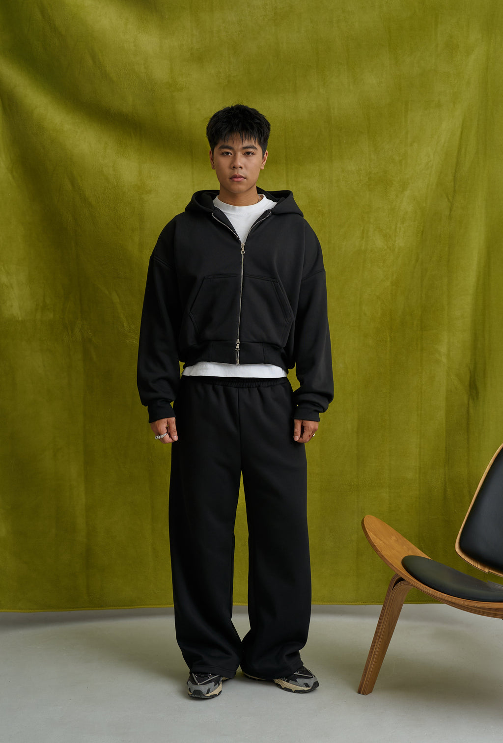 Goers Studio Capsule Double-Zipped Hoodie in Black
