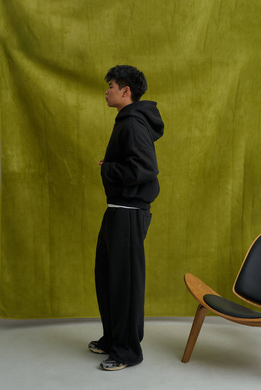 Goers Studio Capsule Double-Zipped Hoodie in Black