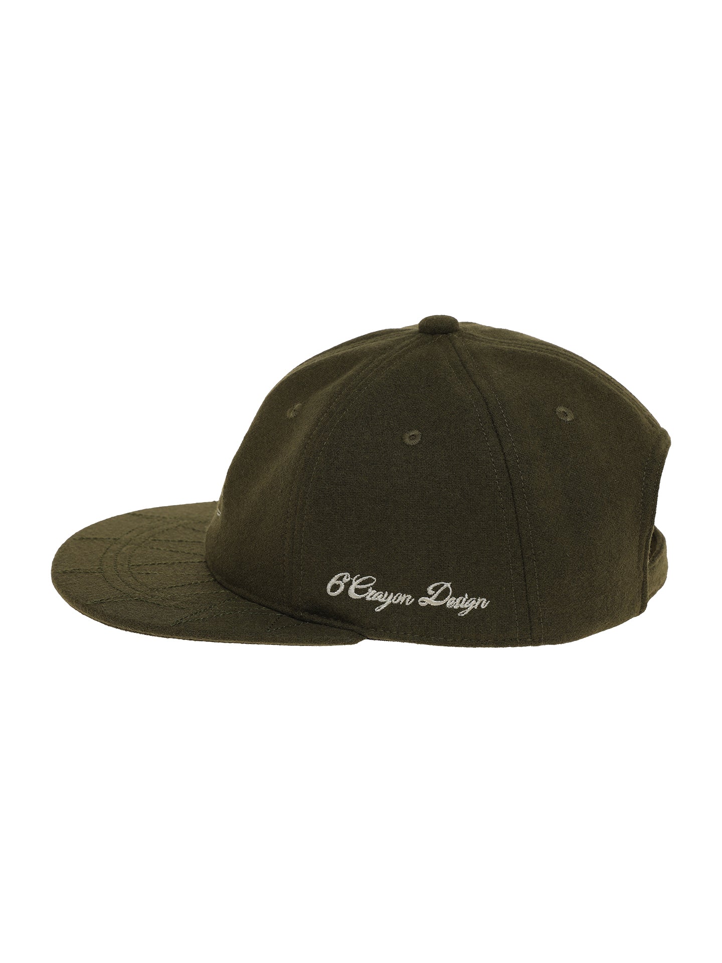 6CRAYON Autumn-Winter Classic Embroidered Wool Blend Six-Panel Baseball Cap