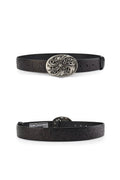 DND4DES Chrome Acanthus Carved Leather Belt