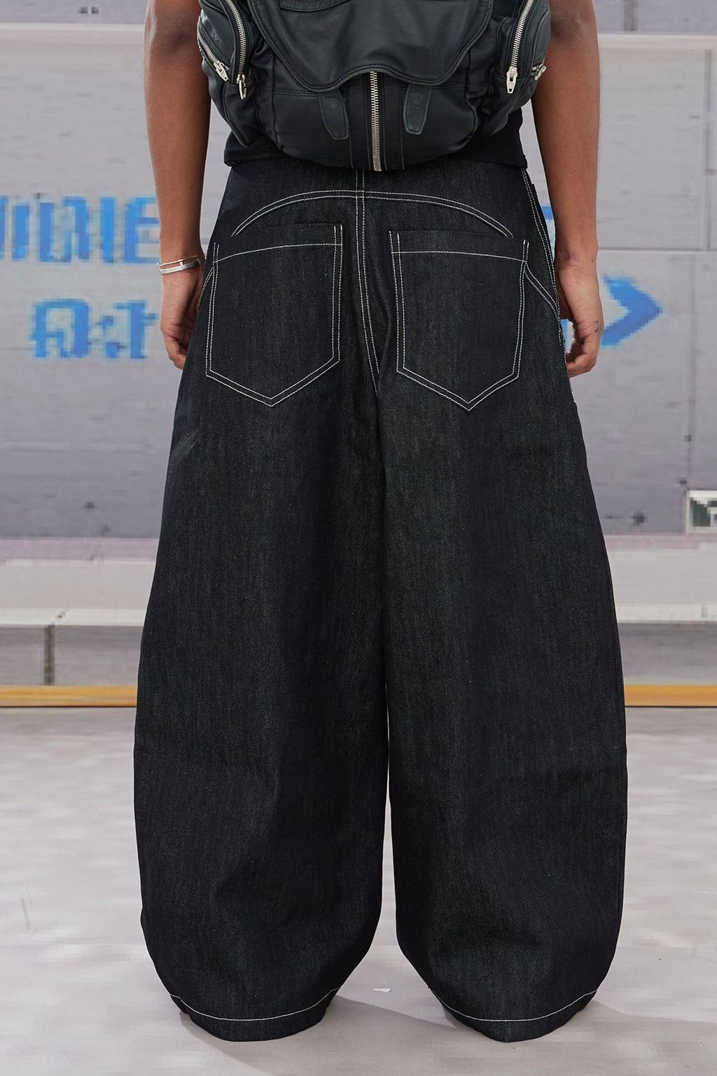 DND4DES Firefighter Buckle A-Line Baggy Raw Denim Jeans