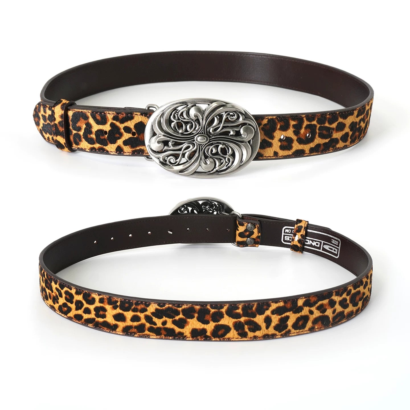 DND4DES Chrome Acanthus Leopard Print Belt