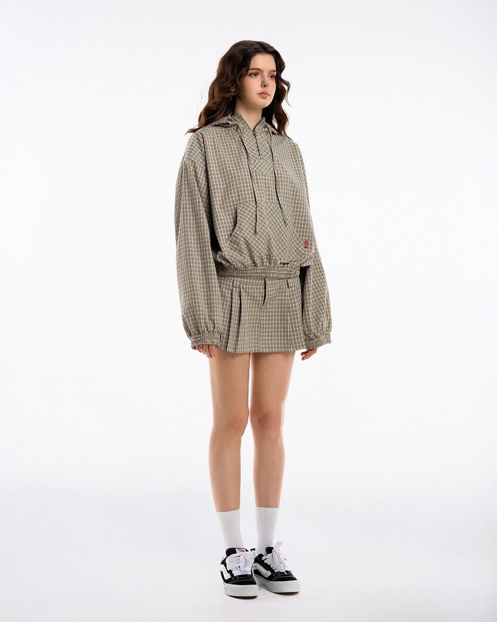 PUSH PUSH Gingham Half-Zip Hoodie