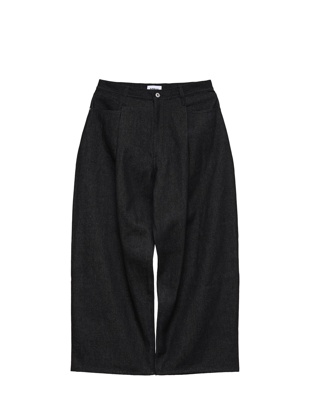 6CRAYON 11.3oz Black Non-Fade Wide-Leg Baggy Denim Pants